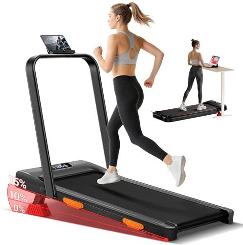 CURSOR Laufband für Zuhause Klappbar mit Steigung 15%, 2.5HP Elektrisches Laufbänder, Klappbares bis 10km/h, Fernbedienung, LED-Anzeige, Treadmill Walking Pad for Home, Belastung 136KG