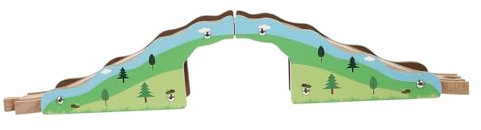 ifundom Ponte in Legno Per Pista Ferroviaria Giocattolo Educativo Per Bambini, Accessorio Per Tracciato in Legno, Compatibile Set Trenini, Stimola La Creatività e Gioco Costruzione