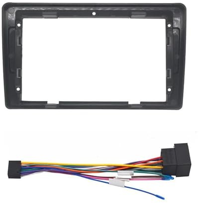 pour VW pour Polo 2004-2009 2010 2011 9 Pouces Stéréo Cadre Kit Montage Bezel Automobile Intérieur Avant Tableau De Bord Centre Fascia Fascia du Panneau Radio(Fascia et câble)