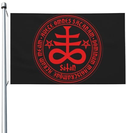 Magisches Siegel Luzifers, Satans, Satanisches Leviathan-Symbol Flagge Mit Tülle Banner Langlebig Gartenfahne Décor Für Yard Außen Innen 90X152Cm