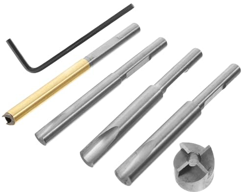 Veemoon Kit de Torneado de Pluma Cabeza de Corte de Acero al Carbono y Accesorios para Carpintería, Adecuado para Proteger el Núcleo Pluma en Trabajos de Madera