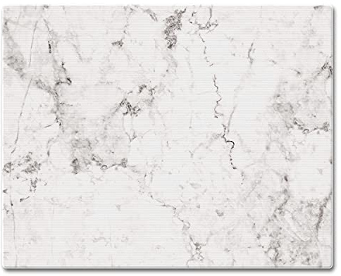 CounterArt White Marble Design 3mm Tempered Glass Cutting Board 15” x 12” Serving Board Charcuterie Board Dishwasher Safe