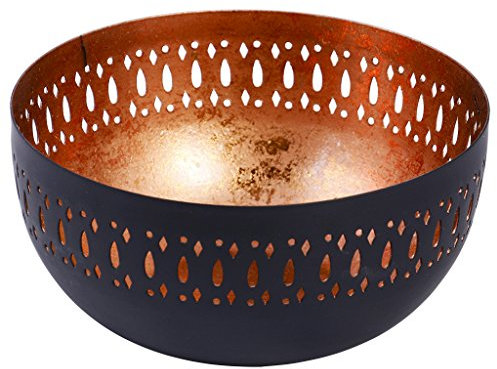 Dibor Black and Copper Decorative Laser Cut Bowl