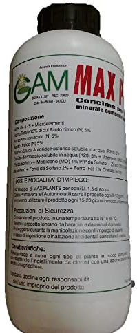 MN SRL Fertilizzante RINVIGORENTE, Concime Max Plants per Piante e Fiori e Prato Lt 1