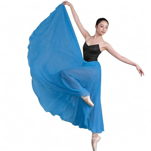 Wuchieal Damen Bauchtanz-Rock, Tribal-Chiffon, voller Rock, Lob Tanzrock, mexikanischer Rock