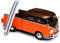 Motormax Volkwagen T1 Pritsche Orange Braun mit Surfbrett Samba Bully Bus 1950-1967 1/24 Modell Auto