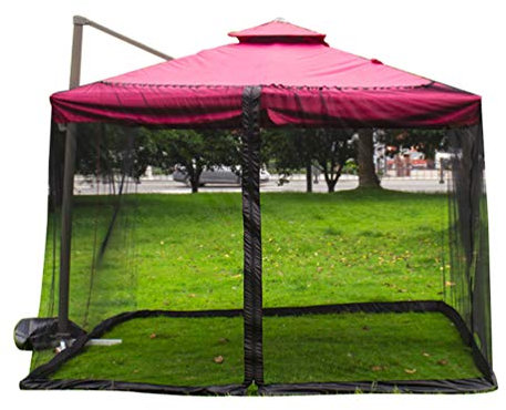 Baijiaye Zanzariera per Esterni,Ombrelloni da Giardino Ombrellone per zanzariere Ombrelloni e Tavoli da Giardino Copertura per reti Anti-Insetti con Apertura a Cerniera Nero B300x300x230cm