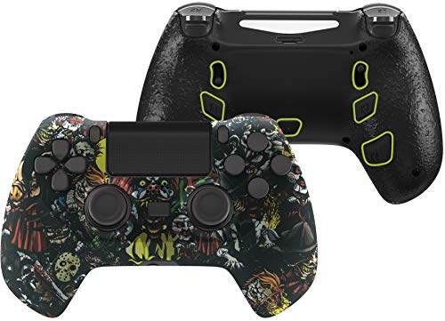 eXtremeRate DECADE Torneo Aggiornamento Kit per ps4 Controller CUH-ZCT2(Non Controller), Cover Shell&Tasti Posteriori&Trigger Stop, Accessori per ps4 Joystick JDM-040/050/055, Party Pauroso