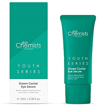 SkinChemists Youth - Sérum pour les Yeux au Caviar Vert - Soin anti-âge pour Peaux Normales à Sèches - 15ml