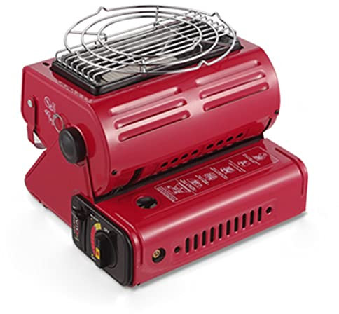 YKYR Chauffage Au Gaz en Céramique De Tente 1.3kw 2in1 Portable Chauffage À Gaz Portatif Camping Chauffage Extérieur pour La Pêche (Color : Red)