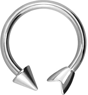 PIERCINGLINE Titan Hufeisenring mit Innengewinde PFEIL Ohr Piercing Nase Septum Farb & Größenauswahl