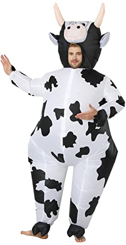 FXICH aufblasbares Kostüm Erwachsener,aufblasbares Kuh kostüm für Halloween,Kuh kostüm Erwachsener, Aufblasbare Kostüme für Erwachsene & kinder