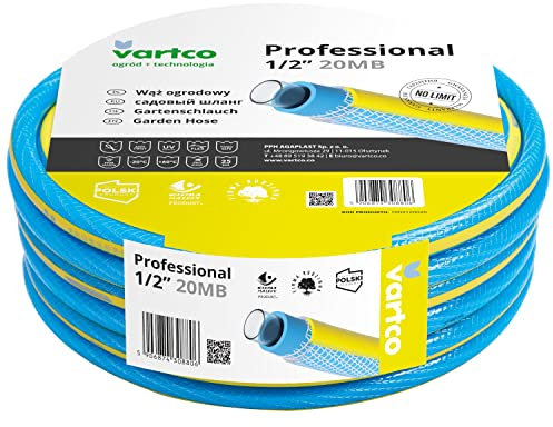 Vartco Professional 4-lagiger Wasserschlauch Gartenschlauch Anti Twist Schlauch Gartenbewässerung Flexibel Flexischlauch UV-beständig 25 Bar (1/2 20m)
