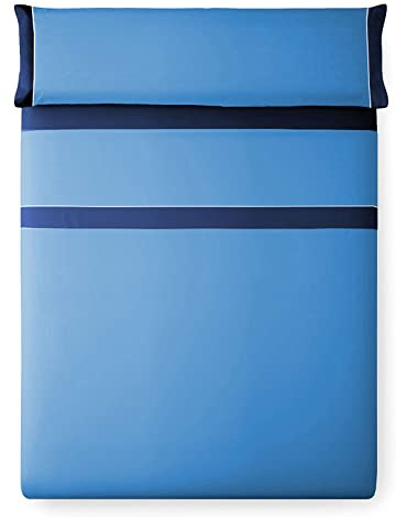HAPPERS Juego de Sábanas Cama 105 Azul - Azul oscuro Verano Microfibra