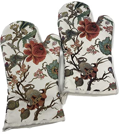 The Leonardo Collection Oven Gloves - William Morris' Anthina Design (Multicolor, 100% Cotton, Pair)