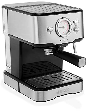 Princess Macchina per Capsule 01.249415.01.001, 1100 W, 1.5 Litri, Acciaio Inox Spazzolato