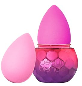 Beautyblender® | DiscGlow Inferno, 5-Piece Set – 2 Makeup Sponges, Sponge & Brush Cleanser, Cleansing Silicone Scrub Mat, Sponge Stand, Professional Application, Vegan & Cruelty Free, Made in the USA