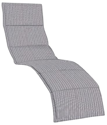 KETTtex EXKLUSIV Auflage Bäderliege Hellgrau gestreift I Gartenliege Polster 205x55x3cm I Liegenauflage weich & robust I Liegestuhl-Auflage UV-beständig & nahezu knitterfrei I Dessin 2207