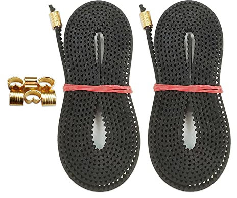 Yeebyee 2GT Offener Zahnriemen aus Gummi Länge 1.3Meter Teilung 2mm Breite 6mm Gummi Glasfaser mit U Form Kupfer Schnalle für CR10/Ender3/Ender5 3D Drucker