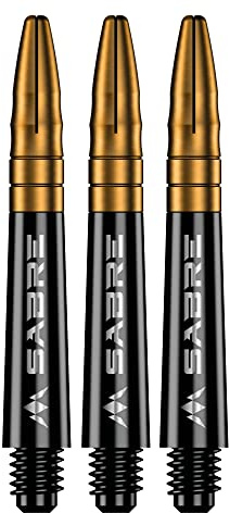 Mission Darts Säbelschäfte | Robuste schwarze Polycarbonat-Schäfte mit farbiger Aluminium-Oberseite | mehrere Packungsgrößen | 6 Farben | kurz