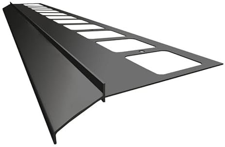 Renoplast® Profilo di gronda in alluminio K100 200cm Grafite| Finitura di terrazze| Pavimenti in piastrelle su malta adesiva | Sistemi di drenaggio dell'acqua | Profilo angolare | Anticorrosione