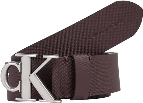 Calvin Klein Jeans Herren Gürtel Ro Mono Plaque 40mm Ledergürtel, Braun (Bitter Brown), 90