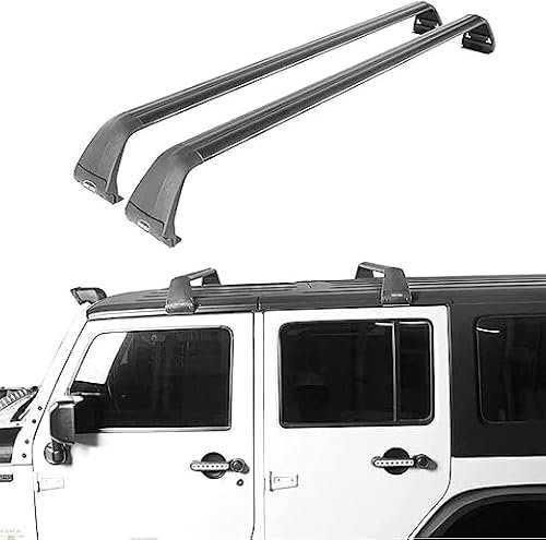 HCELET 2 Stück Auto Dachträger für Jeep Wrangler JL JK JT 2007-2021, Top Crossbar Dachregal RelingträGer ZubehöR