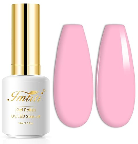 UV Nagellack, Baby rosa,Hell rosa Gellack Nagellack Gel für UV Nagellampe Langlebige Maniküre Nagelgellack Soak Off Nail Gel Polish (Erfordert Trocknung unter UV-LED-Lampe)