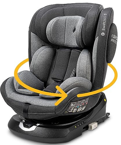 Osann Swift360 S i-Size, 360 Grad drehbarer Kindersitz, Reboarder 76-150 cm (ca. 9-36 kg) - Universe Grey
