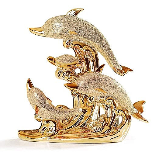 Buddha-Statuen, Keramik-Delfin-Statue, Kunsthandwerk, Raumdekoration, Wohnzimmer, Hochzeit, Ornament, Porzellan, Tierfigur, Heimdekoration, 21 x 21 cm