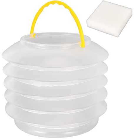 Collapsible Paint Brush Washer, Transparent Portable Water Cup Basin with Sponge for Artist Studio Classroom Watercolor Acrylic Oil Painting Cleaning
