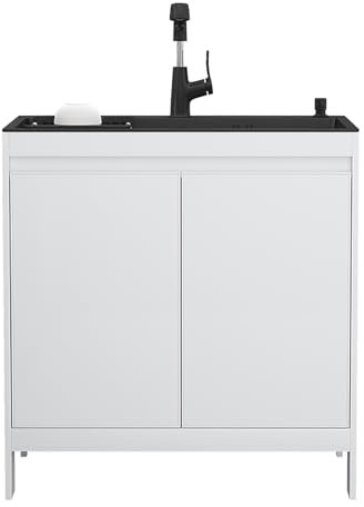 Mobile per Lavello da Esterno, Lavello con Mobiletto, Lavello da Cucina con Mobiletto, Set Lavello Cucina per Ristorante Commerciale, con Rubinetto e Cestello di Scarico, per Garage All'Aperto Cucina