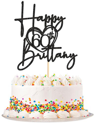 Blumomon 3 Pcs Black 60th Birthday Cake Toppers - 60th Birthday Party Decoration Supplies