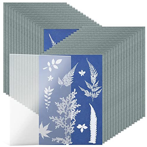 32 Pcs Für Sonne Druck Papier Cyan Papier Solar Zeichenpapier Empfindliche Für Sonne Druck Natürliche Druck Papier Fo