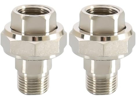 2 Stück Verschraubung 1/2 Zoll IG x AG Gewindefitting,G1/2 Messing Fitting Verschraubung,1/2 Messing Außengewinde,DN15 Rohrverschraubung Gewindefitting,Konisch Dichtend