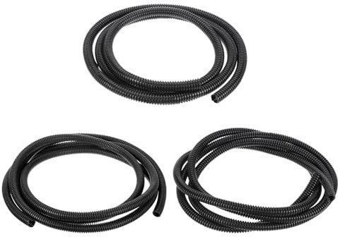 DMiotech 6.5 mm x 3 M, 9.5 mm x 3 M, 12.5 mm x 3 M, Assorted Wire Loom Split Tubing, Cord Protectors from Pet Flexible Conduit Cable Management for Office, Home, Garden, Black