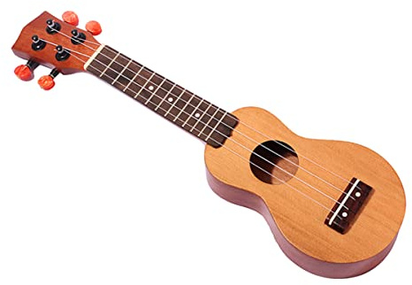 JOINPAYA Kleiner Taschen Ukulele mit 4 Saiten aus Massiver Fichtendecke Sapele Korpus Sopran Größe Schallloch Reise und Kindermusikinstrument