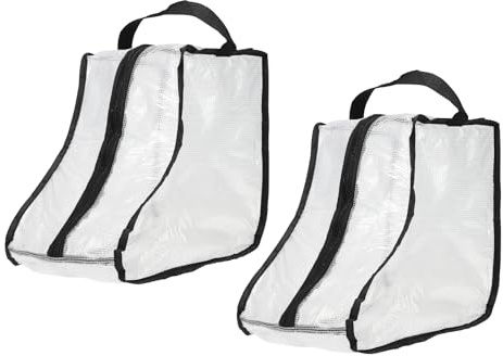 uxcell 2Pack Boot Storage Bag Portable, PVC Shoe Storage Bag with Zipper Clear Boots Cover Protector Bag for Short Boots and Short Boots Storage Travel and Daily Use, Black Tall