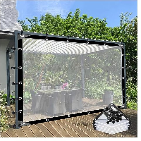 Dusoof Pavillon-Seitenwände, wasserdicht, Polyethylen, 6 x 5 m, regenfest, isoliert, Anti-Aging, transparent, anpassbar