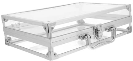 Aktekoffer Hartschale Schmuckkästchen aus Aluminiumlegierung, Transparent | Schmuckschubladen Organizer Tablett, Ohrring Organizer, Schmuckkästchen für Halsketten