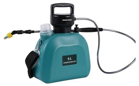 BINGNU Pulverizador eléctrico automático de 5L, pulverizador de Plantas de jardín, pulverizador de aspersor Recargable de Mano, regadera con Hombros de atomización para jardín y césped(Green 5L-01)