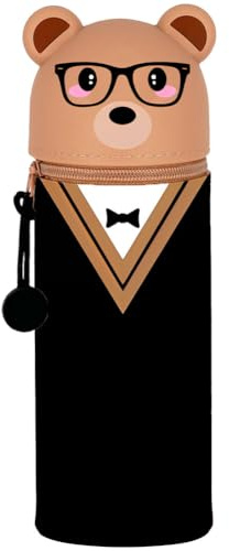 QRKPVHD 2-in-1 Weiche Silikontasche - Abschluss Geschenk Schüler Kawaii Bär Federmäppchen - mäppchen, Stand Up Federmäppchen, Tier Stifthalter, Stifthalter Bleistifttasche Mädchen Junge