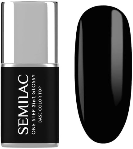 Semilac UV Nagellack 3in1 One Step Glossy S190 The Black 7 ml