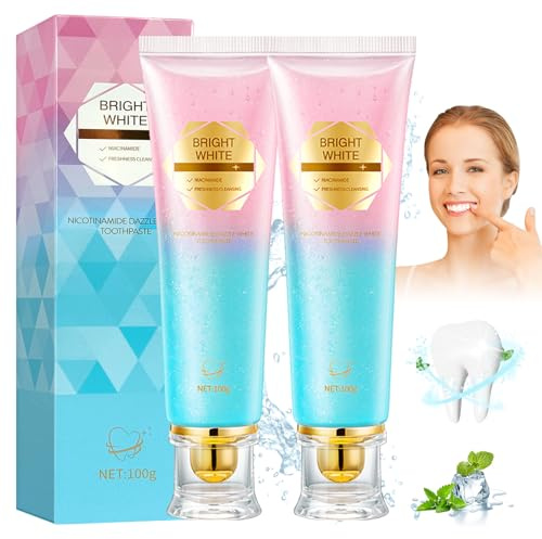 2 Pezzi Dentifricio Sbiancante, Niacinamide Toothpasta Sbiancante, Biancante Naturale, Dentifricio Sbiancante Intensivo Alla Niacinamide, per Pulisce le Macchie e il tartaro, Cura Delle Gengive