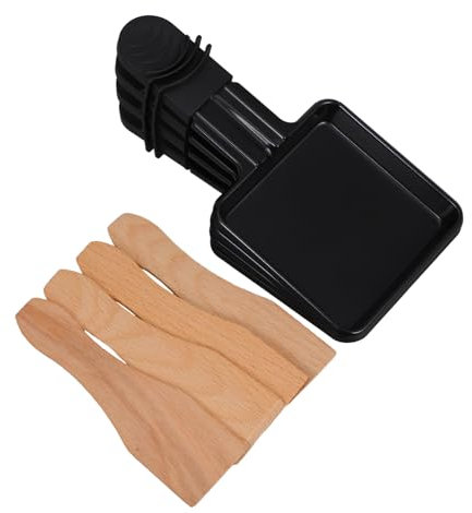UTHCLO 4 Sets Mini Raclette Grill Pan Cheese Melting Tray Spatula Fast Heating Safety Features for Gatherings Outdoor Picnics Enjoy Savory Grilling