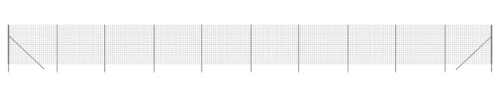 Hoodmeel Maschendrahtzaun komplettset 2 x 25 m Maschendrahtzaun set anthrazit Maschendrahtzaun 200 cm höhe Gartenzaun Verzinkter Stahl-Anthrazit-2 x 25 m