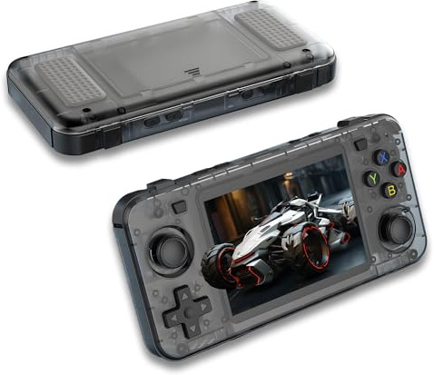 R36H Consola de Juegos portátil 64G,3.5 Pulgadas IPS Pantalla portátil Retro Gaming 8H Tiempo de Juego con 2500mAh,Consola de Juegos Retro incorporada 23+ emuladores y 15000+ Juegos clásicos,Negro