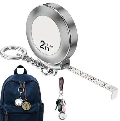 2M Mini Tape Measure - Portable, Lead-Free & Corrosion-Resistant Measuring Tool with Clear Scales - Ideal Retractable Keychain Steel Tape for DIY Projects, Outdoor Activities, Sewing & General Use