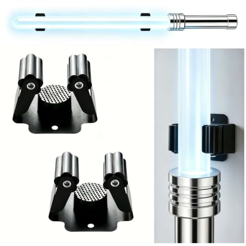 FLURSAILE Adjustable Lightsaber Wall Mount Vertical Display Stand Horizontal Light Saber Holder Cosplay Prop Holder for Saber (2pcs Standard Size)
