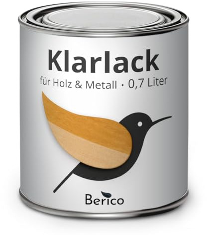 Berico Klarlack - Farblose Versiegelung für den Außenbereich - Für Holz und Metall - 0,7 Liter - Transparenter, glänzender Schutzanstrich - Für lackierte Flächen oder als alleiniger Anstrich